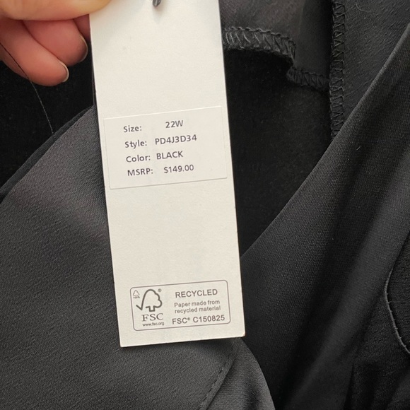 NWT DKNY Classic Black Plus Size Womens Wrap High Low Maxi Dress 22W Goth Grunge - Picture 8 of 13